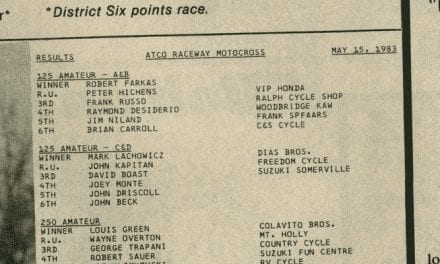 Atco Raceway Motocross Results 5/15/83