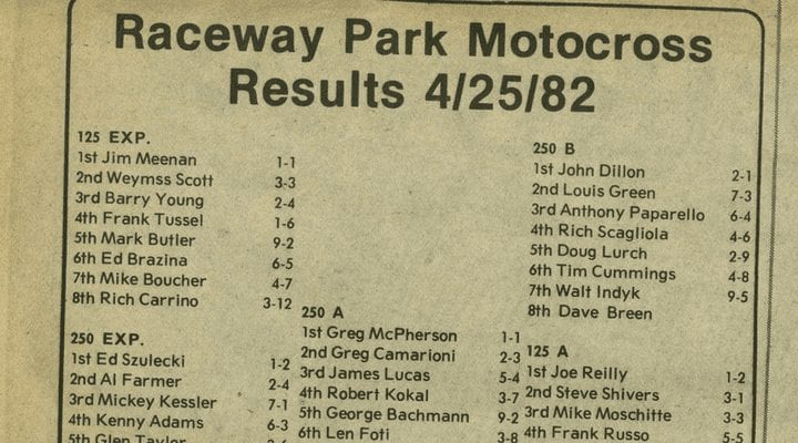 Raceway Park Results April 25, 1982