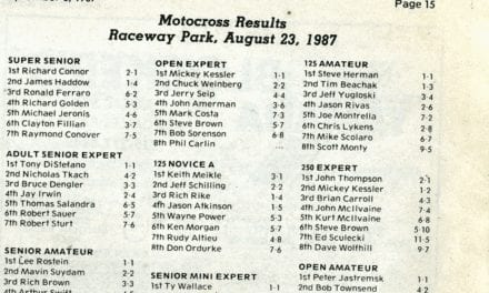 Raceway Park Results from 8/23/87