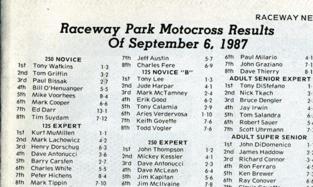 Raceway Park Results 9/6/87