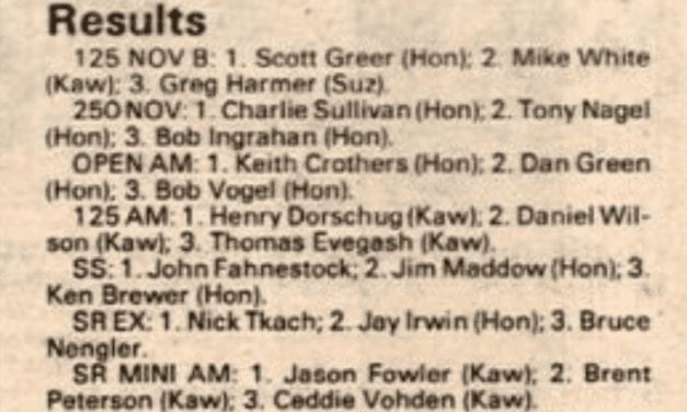 Raceway Park Results from 10/05/86