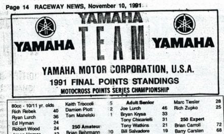 Raceway Park Final Points – 1991