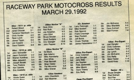 Raceway Park Results from 3/29/92