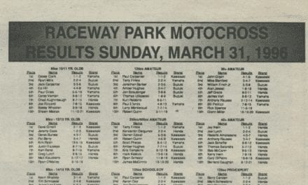 Raceway Park Results from 3/31/96