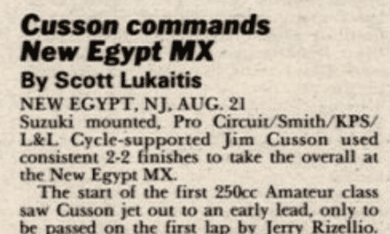 New Egypt MX Results from 8/21/88