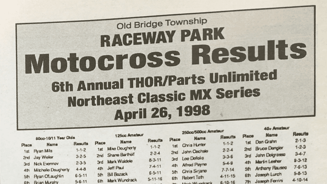 Raceway Park Results from 4/26/98