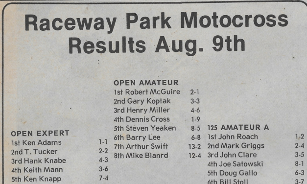 Raceway Park Results – 08/09/81